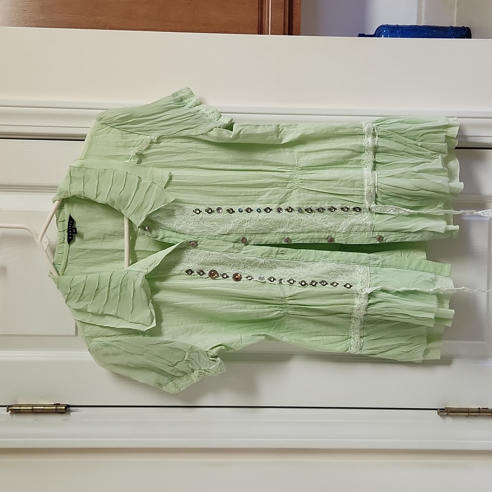 Vintage Panitti mint green blouse